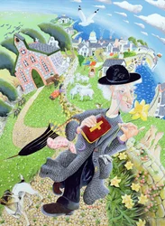 Pastor Eli Jenkins odmawia modlitwę do wszystkich, 2007 (akryl na panelu)